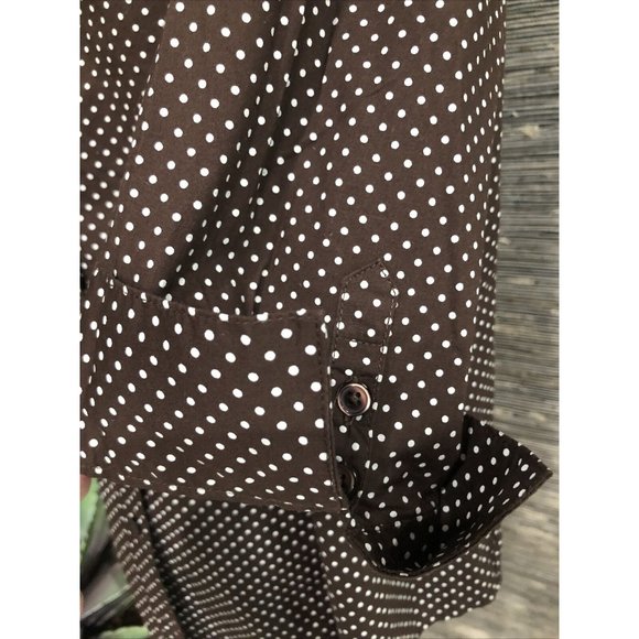 18 Plus Polkadot Top brown blouse 3/4 sleeve - Picture 5 of 6